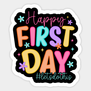 Happy First Day of School Colorful Sticker